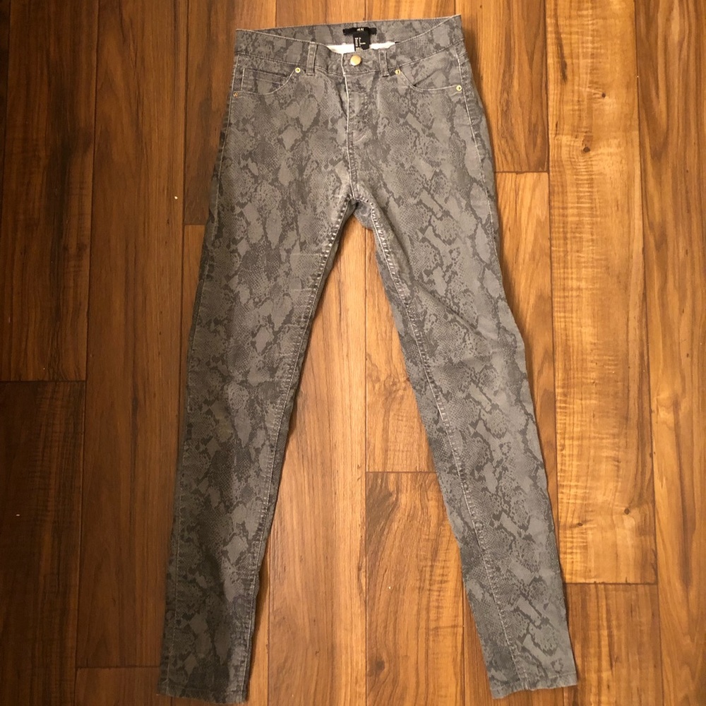 H&M snake print pants